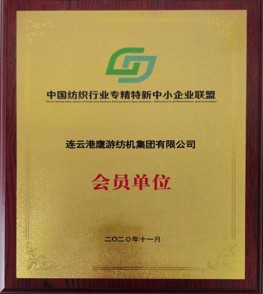 2020年中國(guó)紡織工業(yè)聯(lián)合會(huì)授予“中國(guó)紡織行業(yè)專(zhuān)精特新中小企業(yè)聯(lián)盟”